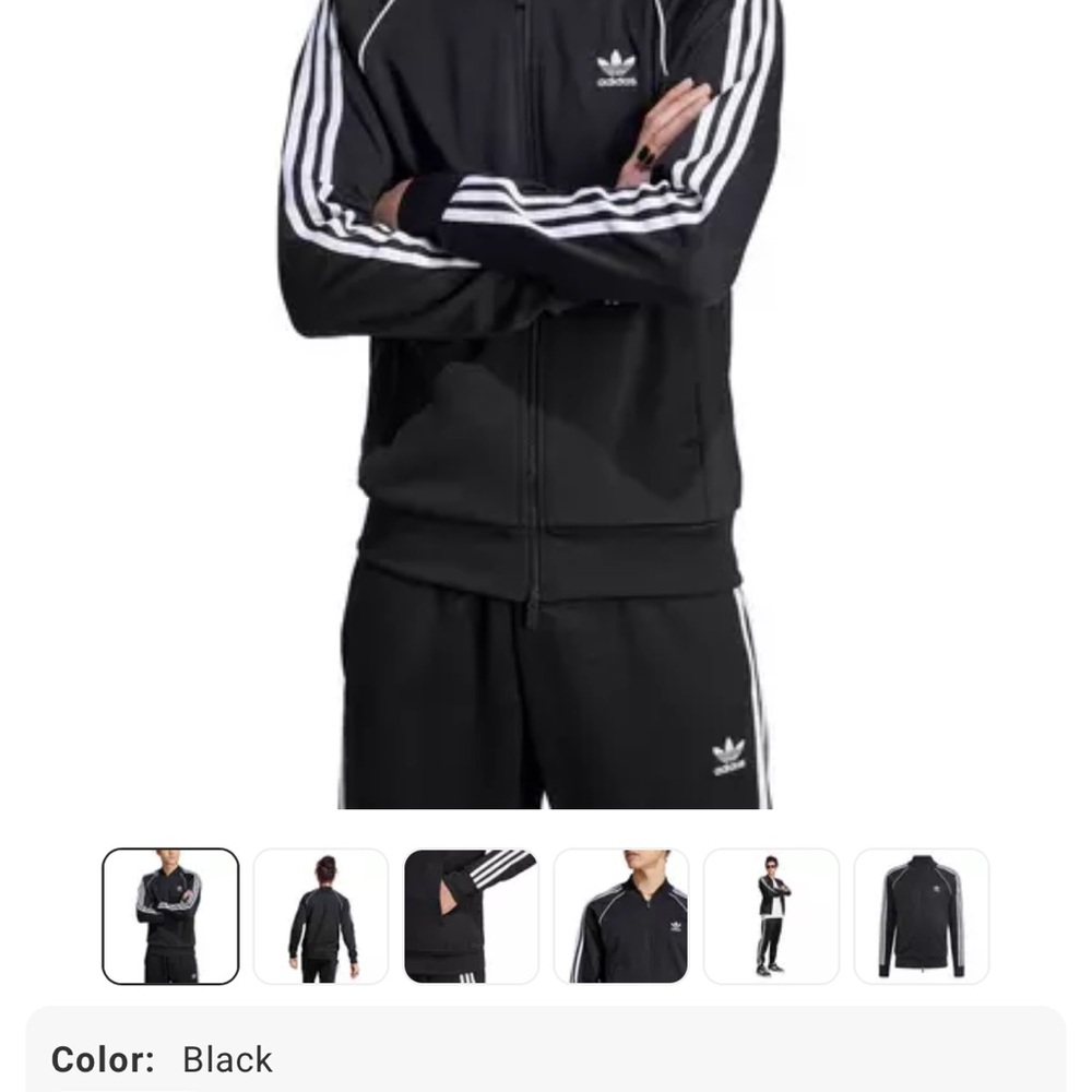 Adidas Black Jacket with White Accents